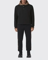 Burberry Cotton Blend Sweatshirt With Check Hood In Black