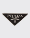 Prada Enamel Triangle Logo Clip Earring, Left In F0002 Nero