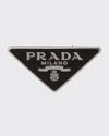 Prada Enamel Triangle Logo Clip Earring, Right In F0002 Nero