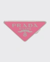 Prada Enamel Triangle Logo Clip Earring, Right In F0638 Begonia