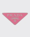 Prada Enamel Triangle Logo Clip Earring, Left In F0638 Begonia