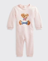 Polo Ralph Lauren Girl's Polar Bear Coverall In Delicate Pink