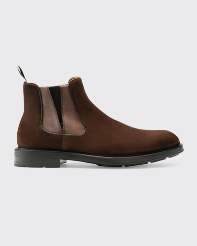 Magnanni Men's Lugo Waterproof Mix-leather Chelsea Boots In Caoba