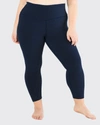 Beyond Yoga Plus Size High-waist Space-dye Midi Leggings In Fig Heather