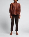 Kobi Halperin Lori Cropped Faux Suede Pants In Chocolate