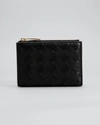 Bottega Veneta Intrecciato Zip Napa Bifold Wallet In Black/gold
