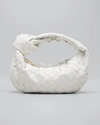 Bottega Veneta Jodie Mini Intrecciato Knot Hobo Bag In White