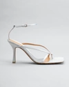 Bottega Veneta Bottega Venetta Women's Square-toe High-heel Sandals In Moon