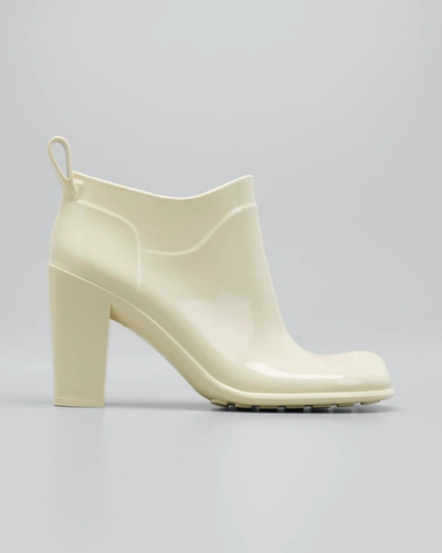 Bottega Veneta Rubber Block-heel Ankle Booties In Sea Salt