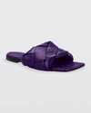 Bottega Veneta The Lido Flat Sandals In Plum