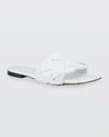 Bottega Veneta The Lido Flat Sandals In Optic White