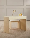 Aerin Faux Shagreen Vanity Table And Stool