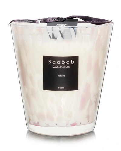 Baobab Collection White Pearls Candle, 6.3"