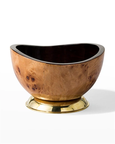 LADORADA BURL VENEER ACCENT BOWL WITH BRASS BASE,PROD244350399