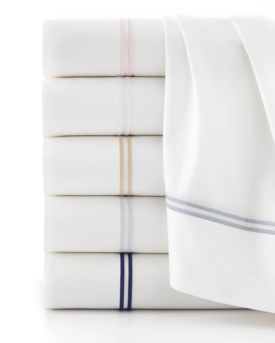 Matouk 2 Lines Queen Sheet Set In White