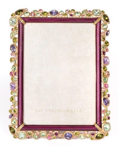 Jay Strongwater Leslie Bejeweled Picture Frame, 5" X 7" In Bouquet