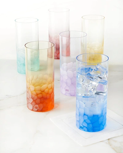 Moser Pebbles Rainbow Highball Glasses, Set Of 6 In Multi