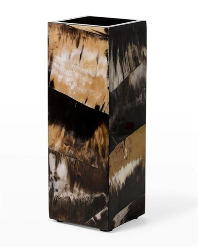 LADORADA HORN VENEER 16" SQUARE VASE,PROD244350488