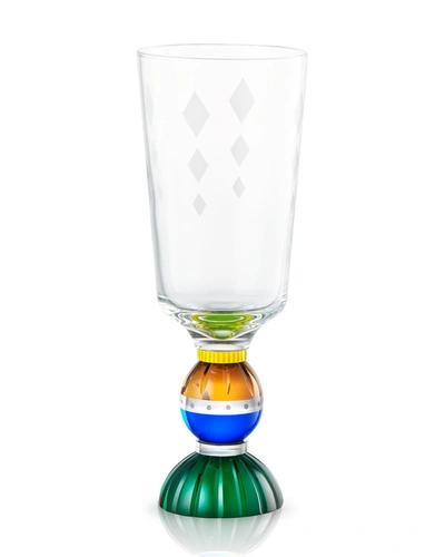 Reflections Copenhagen Ascot Tall Crystal Glass Set Of 2 - Clear/emerald/cobalt/brown/bright Yellow In Multicolour