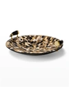 Ladorada Round Horn Domino Platter With Horn Handles