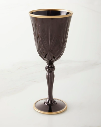 Neiman Marcus Elegance Black And Gold Collection Water Goblets, Set Of 4