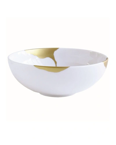 Bernardaud X Sarkis Kintsugi Medium Porcelain Bowl In White/gold