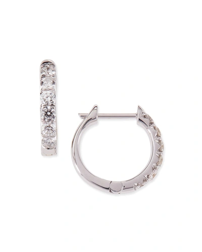 Jude Frances Jude 18k White Gold Huggie Hoop Earrings With Diamonds, 14mm