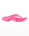 Balenciaga Molded Thong Sport Sandals In Fluo Pink
