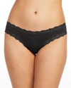 Fleur't Iconic Lace-trim Thong In Night Grey