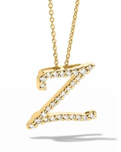 Roberto Coin Diamond Initial Necklace In Yellow Gold