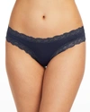 Fleur't Iconic Lace-trim Thong In Twilight