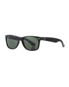 Ray Ban New Wayfarer Bicolor Sunglasses Blue Frame Green Lenses 55-18 In Green