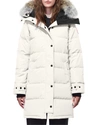 Canada Goose Shelburne Coyote Fur-trim Down Parka In White