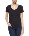 Atm Anthony Thomas Melillo Short-sleeve V-neck Slub Jersey Tee In Black