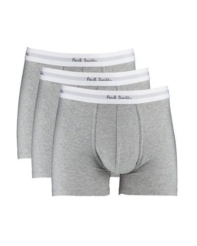 Paul Smith Men's 3-pack Long Leg Trunks In 70a Gray