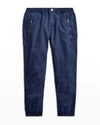 Polo Ralph Lauren Boy's Poplin Jogger Pants In Newport Navy