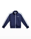 Palm Angels Logo-print Tracksuit Jacket In Navy White