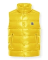 Moncler Kids' Boy's Tib Logo Quilted Vest In 10h Yellow