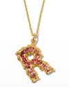 PACHAREE PINK SAPPHIRES AND TOURMALINE OMBRE ALPHABET NECKLACE,PROD245460346