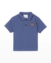 BURBERRY BOY'S HECTER EMBROIDERED VINTAGE CHECK BEAR POLO SHIRT,PROD244580263