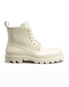 Bottega Veneta Combat Rubber Ankle Boots In Sea Salt