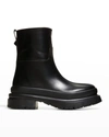 Valentino Garavani Roman Stud Leather Boots In Black