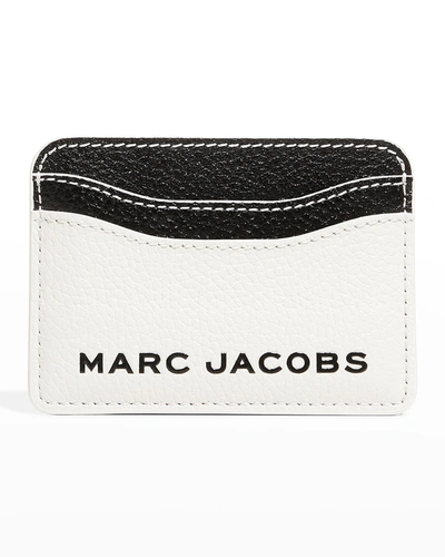 Marc Jacobs Two-tone Leather Card Case In New Cotton Multi