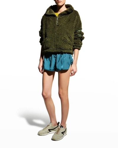 Fp Movement By Free People Nantucket Fleece Pullover Jacket In Army