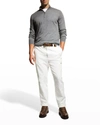 Brunello Cucinelli Men's Wool & Cashmere Quarter Zip Sweater In Med Grey