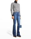 Veronica Beard Jeans Beverly High-rise Skinny Flare Jeans In Bright Blue