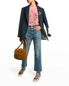 Golden Goose Striped Long-sleeve T-shirt W/ Embroidery In Off White Red
