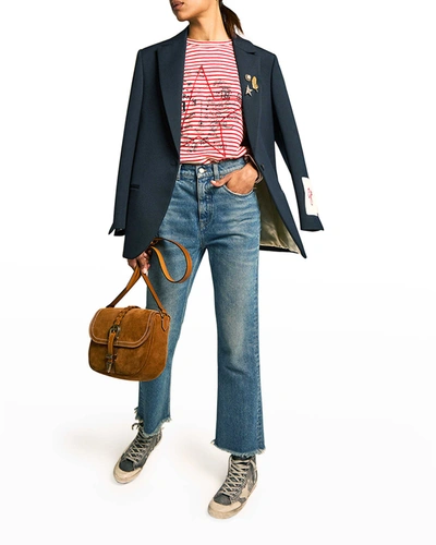 GOLDEN GOOSE STRIPED LONG-SLEEVE T-SHIRT W/ EMBROIDERY,PROD246320420