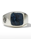 David Yurman Men's Exotic Stone Signet Ring In Silver, 14mm