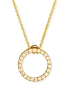 Roberto Coin 18k Yellow Gold Tiny Treasures Extra Small Diamond Circle Pendant Necklace, 16-18